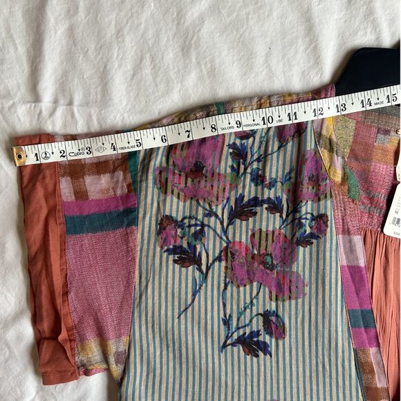 Free People NWT Agnes Patchwork Mixed Print Boho Mini Dress - Size M - Picture 5 of 7